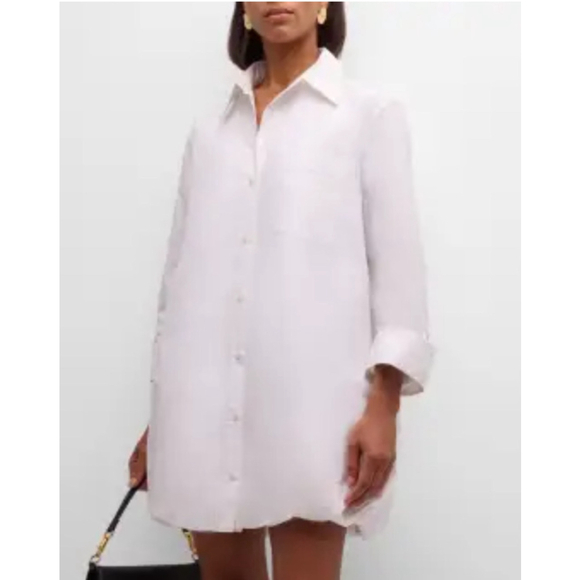 TWP Dresses & Skirts - Women's TWP Lunch at LouLou Shirt Dress White Bubble-Hem XS/S